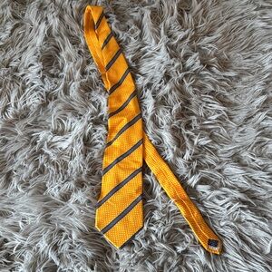 Authentic Gianni Versace Vibrant Orange and Black Striped Men's Tie